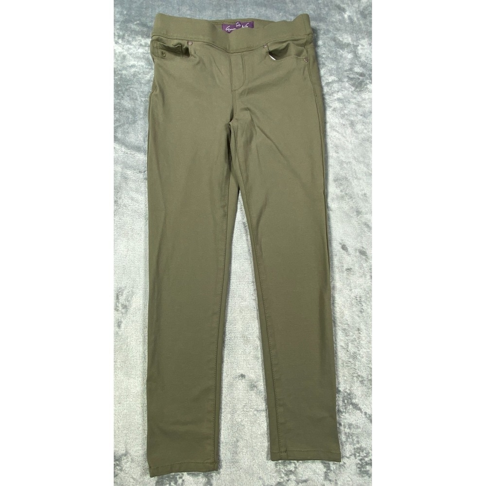 Gloria Vanderbilt Pants Womens 8P Green Stretch Ponte High Rise Straight Minimal